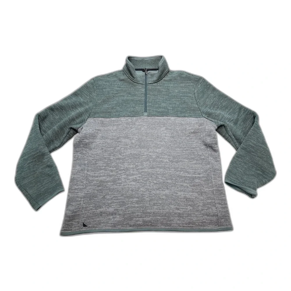 Untuckit Quarter Zip Pullover Green and Gray Men's Size 2XL